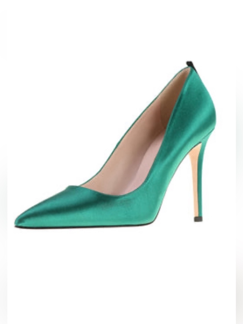 SJP by Sarah Jessica Parker Emerald Satin Pointed Toe Stiletto Pump